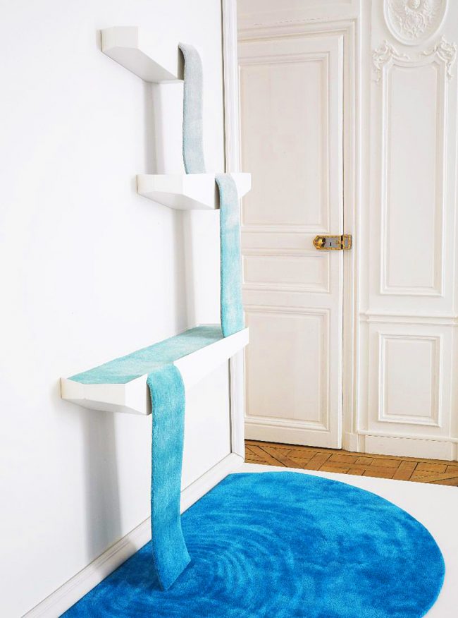 Tappeto di design per gatti a forma di cascata che cade dolcemente Tappeto di design per gatti a forma di cascata che cade dolcemente