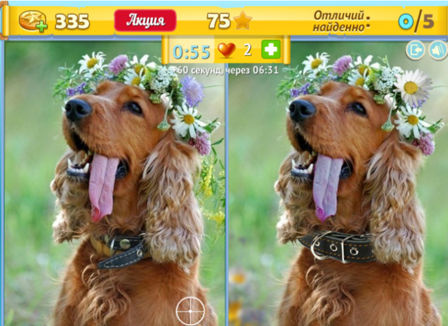 Gioco "Trova 5 differenze" Il gioco "Найди 5 отличий"